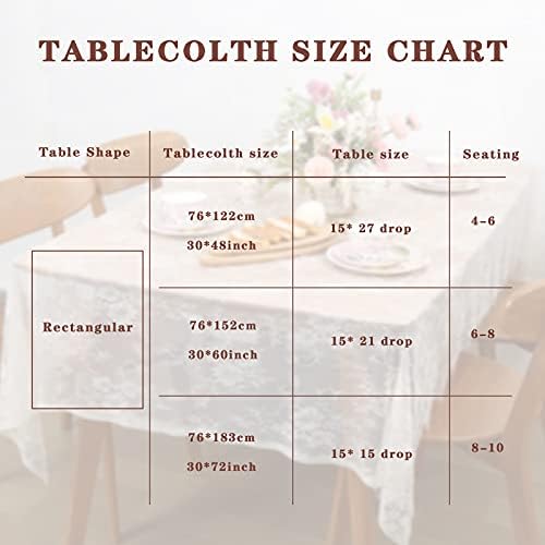 Pack of 6 Lace Tablecloth Ivory Table Fabric 60x120 Inch for Rustic Wedding - Image 5