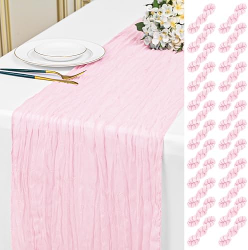 24 Pack Light Pink 10Ft Cheesecloth Table Runner by Unknown