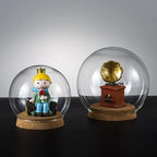 5pcs Clear Glass Cloche Globe Display Dome with Wooden Base Decorative Glass Cloche Bell Jar Display Case for Collectibles Enchanted Rose Small Beer Specimens Snow Globes Crafts 10cm - Image 3
