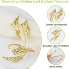 Gold Napkin Rings Set of 24, Leaf Metal Napkin Holders - Image 5