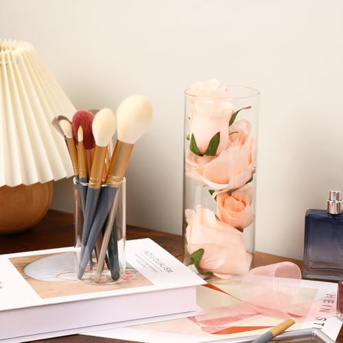 Fixwal 12pcs Clear Glass Cylinder Vases, 4, 6, 8, 10 Inch Tall - Image 7