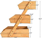 VIKEYHOME 3-Tier Bamboo Fruit Basket for Kitchen - 16" Tall Produce Stand - Image 5