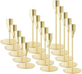 Gold Candlestick Holders, Metal Taper Candle Holders, Bulk Set of 15 by ECHFSM