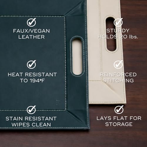 2-in-1 Serving Tray & Placemat | Faux Leather & Reversible - Image 6