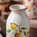 Teweiqi Vintage Vase Set of 3, Ceramic Flower Vases Decor, Rustic Farmhouse Vases Retro Decorative Vases, for Home Living Room Kitchen Table Mantle Shelf Decor - Lemon - Image 6