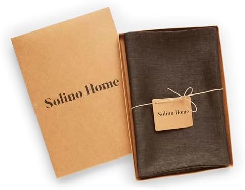 Solino Home 100% Linen Napkins Brown Textured, Athena 20 x 20 in, Set of 4 - Image 3
