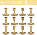Candlestick Holders Taper Candle Holders, Romadedi Gold Candle Stick Candle Holder for Table Centerpiece, Wedding Reception, Festive Christmas Mantel Decoration or Home Decor, Set of 12 (Pack of 2) - Image 6