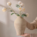 Ceramic Flower Vase Home Decor, 9 in Farmhouse Table Vase Retro Vintage Living Room Kitchen Bedroom Decoration Pottery Decorative Vases for Flowers Shelf Office Coffee Desk Dining Entryway, Rustic - Image 6