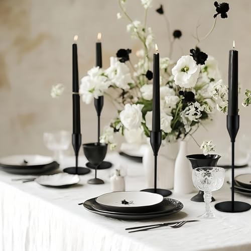 Black Candlestick Holders, Metal Taper Candle Holders,Bulk Set of 27 - Image 4
