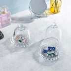 MyGift Set of 4 Mini Glass Cloche Domes with Scalloped Base – Small Round Display Covers for Trinkets, Keepsakes, Jewelry, Collectibles, Party Favors, Table Decorations, and Home Décor - Image 4