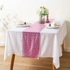 Rose Pink Sequin Table Runner 12 Pack 12''x108 Glitter Table Runner - Image 4