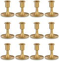 Candlestick Holders Taper Candle Holders, Romadedi Gold Candle Stick Candle Holder for Table Centerpiece, Wedding Reception, Festive Christmas Mantel Decoration or Home Decor, Set of 12 by ROMADEDI