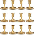 Candlestick Holders Taper Candle Holders, Romadedi Gold Candle Stick Candle Holder for Table Centerpiece, Wedding Reception, Festive Christmas Mantel Decoration or Home Decor, Set of 12 by ROMADEDI