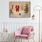 Christmas Laundry Room Decor,Santa's Clothes Art Print,Christmas Wall Art,Holiday Poster,Santa's Clothes Line Art Print,Trendy Christmas Laundry Room Decor 12x16inch Framed Art - Image 3