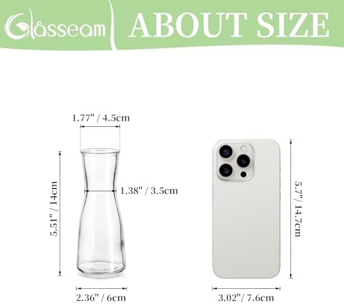 Glasseam Glass Bud Vases for Centerpieces: Clear Flower Vase Set of 24 Modern Small Vases for Flowers Minimalist Cute Decorative Vases for Decor Wedding Table Dining Room Decoration - Image 5