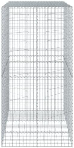 vidaXL Gabion Basket with Cover 59.1"x39.4"x78.7" Galvanized Iron - Image 6
