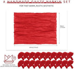 100 Pieces Cloth Napkins Red Dinner Cheesecloth Napkins for Wedding,Wrinkled Cloth Napkins Bulk for Home Party Rustic Table Decoration, 17 x 17 Inch - Image 2