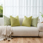 a moment Green 4 Pack Throw Pillow Covers - Chenille & Velvet Set with Piping, Farmhouse Textured Design Pillow Cases for Couch Sofa Bed Livingroom (20x20 Inch, No Insert) - Image 4