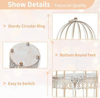 NUPTIO Decorative Candle Lanterns White, Distressed White Metal Bird Cage - Image 5