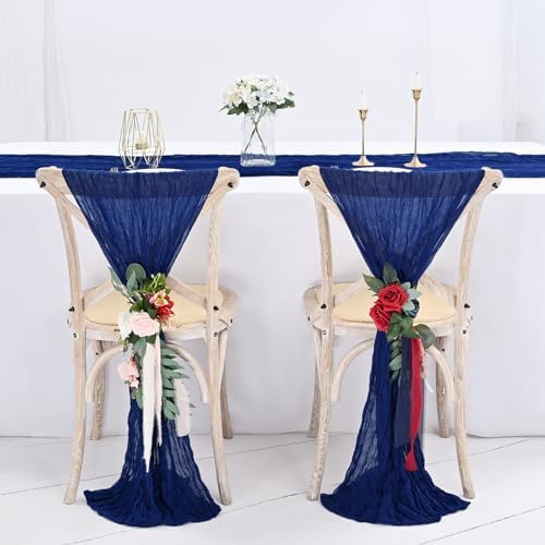 12 Pack Royal Blue Cheesecloth Table Runner,20x120 in Table Runner - Image 5