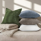 decorUhome Chenille Dark Grey Velvet Throw Pillow Covers 24x24 Set of 2 - Image 4