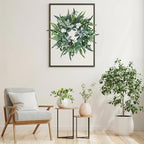 20" Green Eucalyptus Wreaths for Front Door with Lambs Ear White Flowers – Lifelike Spring, Summer, and Winter Wreath for Farmhouse Porch, Window, Door Decor - Image 4