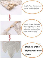 FZHLR Macrame Wall Hanging large 44"X38" Boho Home Wall Decor Geometric Woven Tapestry Cotton Above Headboard Wedding Balcony Bedroom Living Room Apartment,Beige A - Image 5