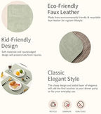 Maxpearl Faux Leather Placemats Set of 8, Easy to Clean, Light Green - Image 3