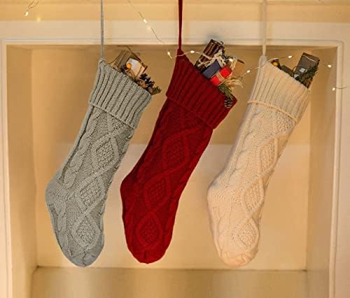 Fesciory Christmas Stockings 6 Pack, 18 Inch Large Cable Knit Xmas Decor - Image 4