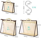 10 Set Handbag Storage Organizer Dust Bags for Purses Handbags Closet, Clear Purse Protector Storage Bag Dust Cover for Bags, Closet Organizer for Handbags with Hooks - Image 5