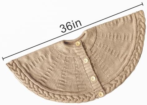 Knit Christmas Tree Skirts, Neutral Tree Skirt, Cozy Christmas Decorations - Image 2