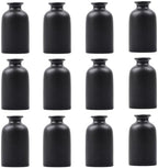 Black Bud Vases Set of 12 - Mini Black Ceramic Vase for Flowers, Small Modern Bud Vase for Table Decor, Boho Centerpiece for Home Decor, Centerpieces in Bulk for Wedding, Table, Party Decor by QIANLING