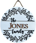 Wood front door sign Wood sign Home decor Welcome sign Sign for front door House warming gift Wedding gift (Family 3.0-DS018(NB) S007, 18" Width) by Unknown