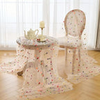 6PCS Champagne Floral Table Runner 10 FT, Embroidery Daisy Table Runners Seasonal Spring Summer Sheer Tulle Dining Table Decor for Home Party Birthday Decor 29x120 Inch ﻿ - Image 6