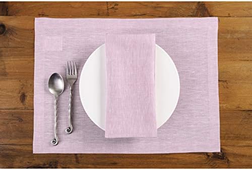 Solino Home 100% Pure Linen Napkins Pink Woven, Athena 20 x 20 in, Set of 4 - Image 2