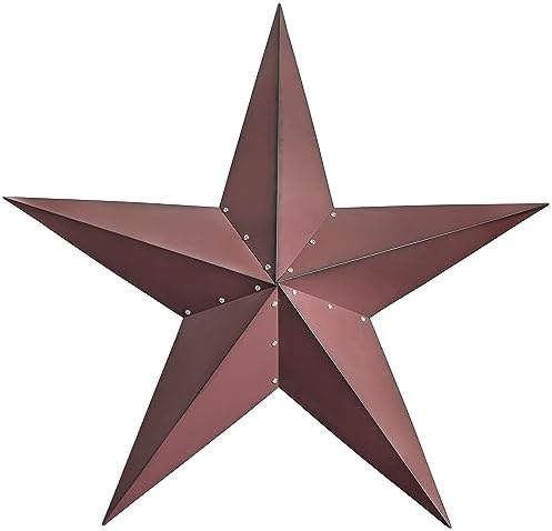 JoyEvy 48" Large Barn Star-Red Black Barn Stars Outdoor Decoration-Metal Star for Outside Texas Stars Art Rustic Vintage Western Country Home Farmhouse Primitive House Decor- Primitive Wall Décor by JoyEvy