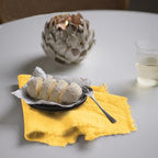 Handmade Cloth Napkins 100% Cotton Napkins with Fringe，Delicate Handmade Cloth Napkins for Dinners, Parties, Weddings and More，(18 x 18 Inch Set of 12) - Yellow - Image 3