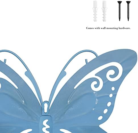 Butterfly Metal Wall Art 6-Piece-Set – Hand Painted Decorative 3D Butterflies for Rustic Farmhouse Home or Office Décor by Lavish Home - Image 4