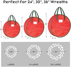 Criusia Wreath Storage Container, 2 Pack Christmas Wreath Storage Bag with Sturdy Handle, Two-way Zipper,Durable Wreath Storage Organizer Box for Holiday Decoration (Red, 36"x8") - Image 2