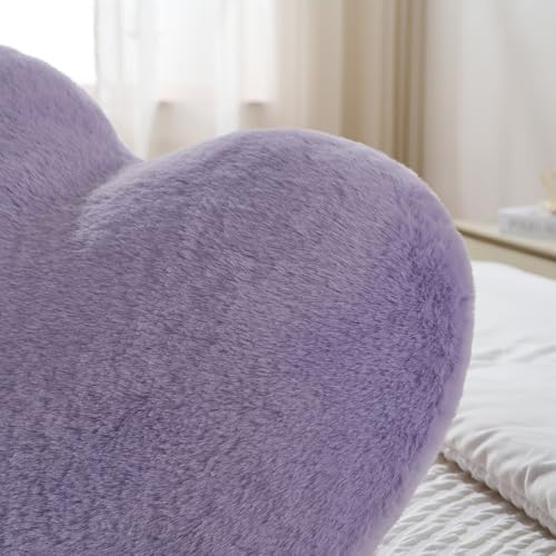 2PCS Heart Throw Pillows Room Decor Home Decor Bedroom Decor,Purple 13"*19" - Image 3