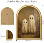 Wheatwin Vintage Halloween Wall Decor, Arched Framed Wall Art Ghosts Print - Image 3