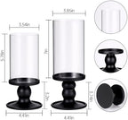 NITIME 4Pcs Hurricane Candle Holder for Pillar Candles, Black Candle Holders with Clear Glass Sleeve for Table Centerpieces,Pillar Candle Holders for Home Decor, Wedding, Holiday and Party Decor - Image 2