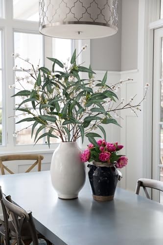 Faux Eucalyptus Stems Willow Eucalyptus Leaves 34” Long Fake Salix Leaves 6 Pcs Artificial Greenery Stems for DIY Bouquet Arrangements Centerpieces Shower Decorations-Artificial Eucalyptus Stems-Green - Image 2