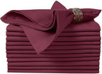 Ruvanti Cloth Napkins 12 Pack, 100% Cotton High GSM 18" x18”– Burgundy by Ruvanti