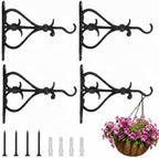 4 Pack Plant Hanger Black Outdoor L Cast Iron Decorative Bracket by Unknown