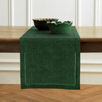 Solino Home 100% Pure Linen Dining Table Runner Green, Milan 14 x 120 in by SolinoHome