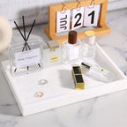 Marble Bathroom Vanity Tray, Jazz White, 12"x 8" x1.2" - Image 2