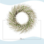 26 Inch Spring Wreaths for Front Door, Large Artificial Forsythia Flowers Wreath, Spring Summer Floral Wreath All Season for Home, Wall, Window, Porch, Wedding, Farmhouse Decor (White) - Image 4