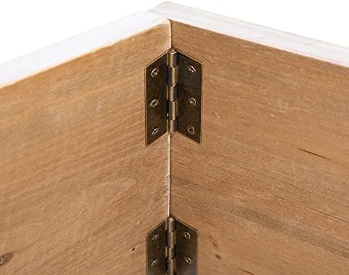 Glitzhome 26" L Washed White Wooden Tree Collar, Rustic Trapezoid Tree Stand Cover Farm Fresh Christmas Tree Skirt Box - Image 4