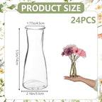 24 Set Glass Bud Vases for Centerpieces Small Clear Flower Vase Modern Decorative Vases Mini Clear Bud Vases Mini Decorative Bulk Vase for Bridal Shower Wedding Birthday Party Dining Table Decor - Image 2